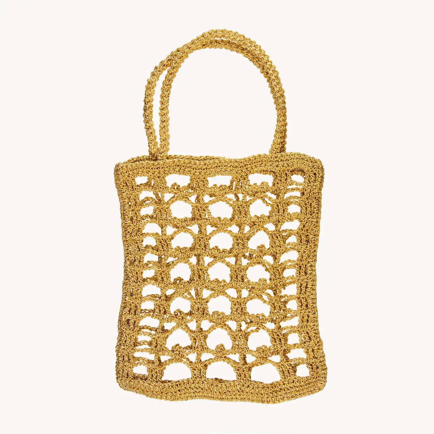 Gold Crochet Lunch Bag