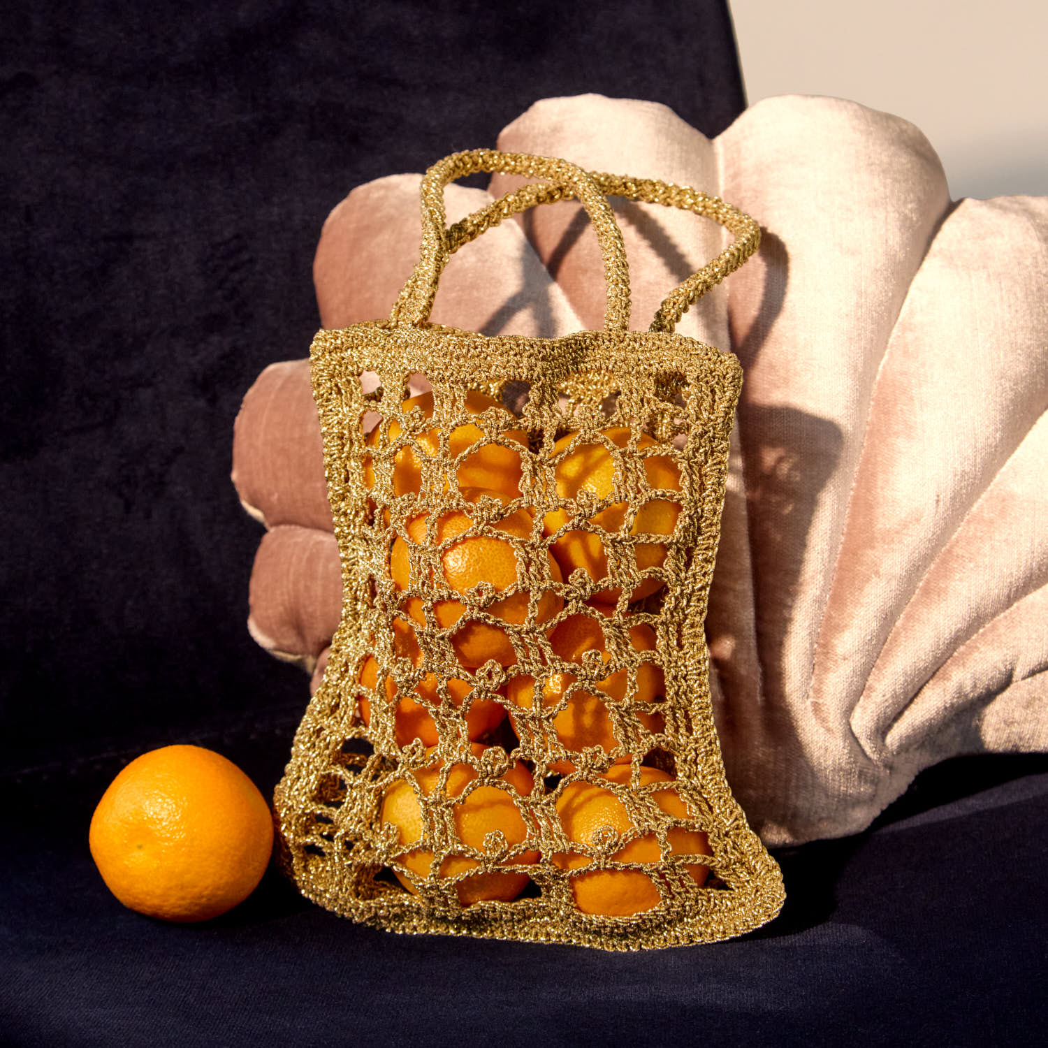 Alternative view of Gold Crochet Lunch Bag