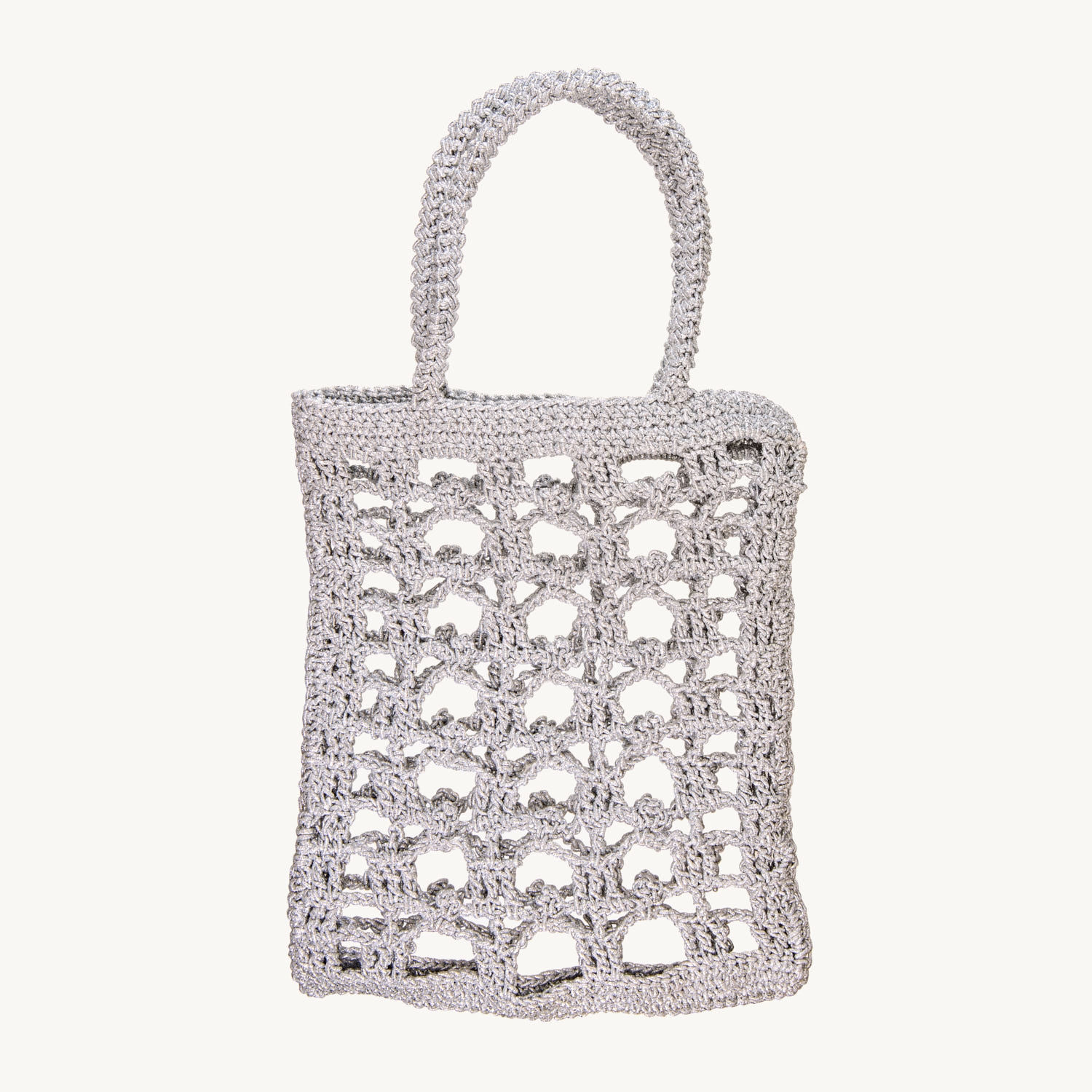 Silver Crochet Lunch Bag - Image 5
