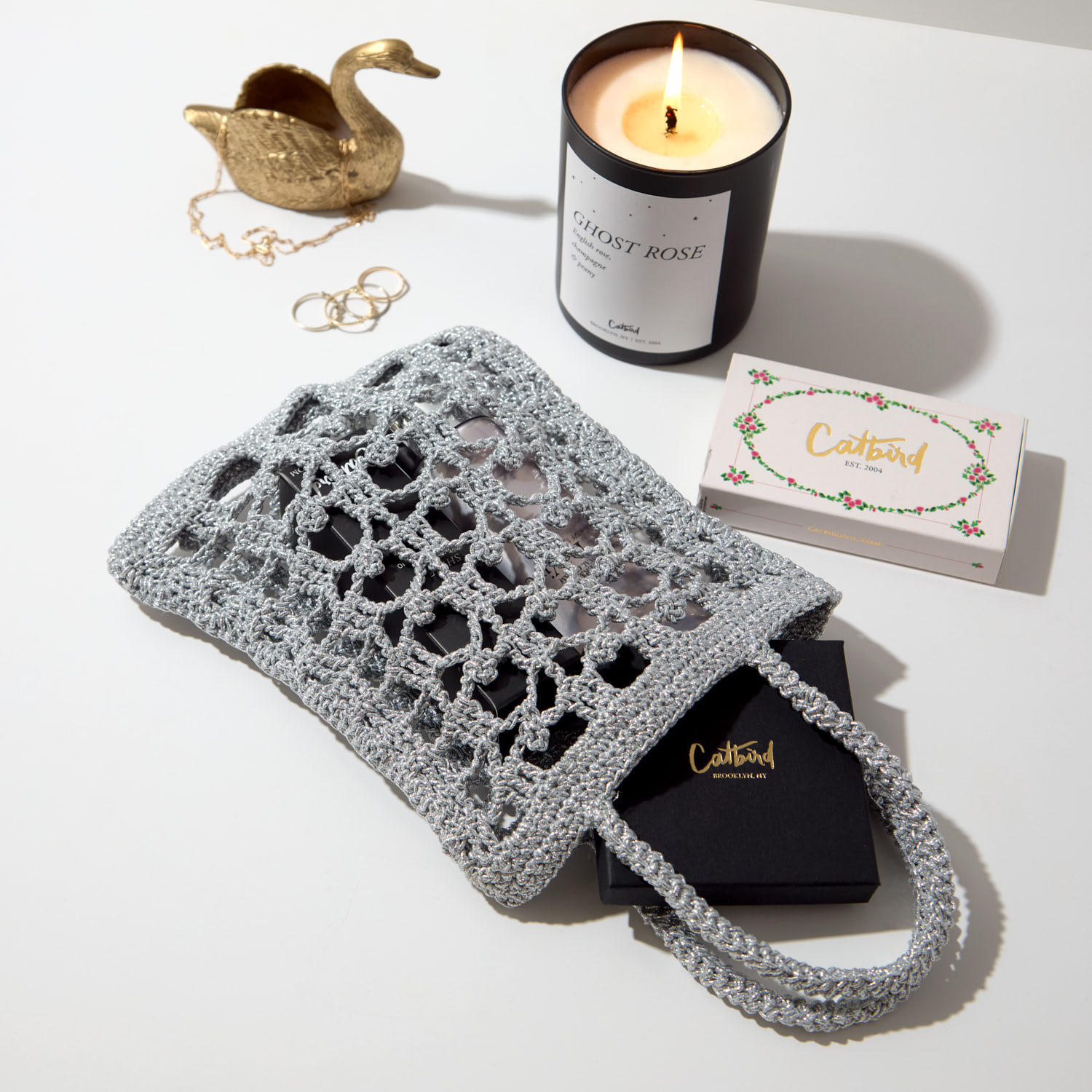 Alternative view of Silver Crochet Lunch Bag