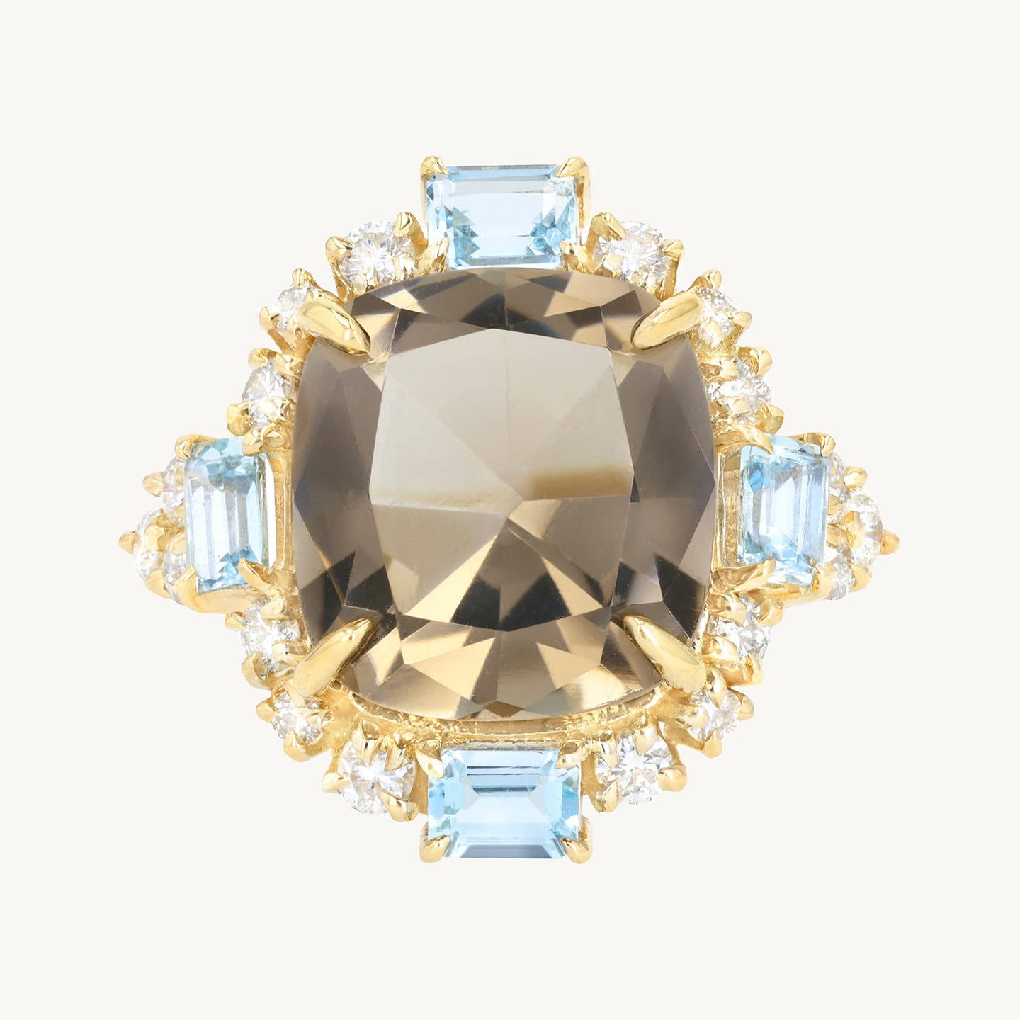 Franz's Aquamarine and Smoky Quartz Ring