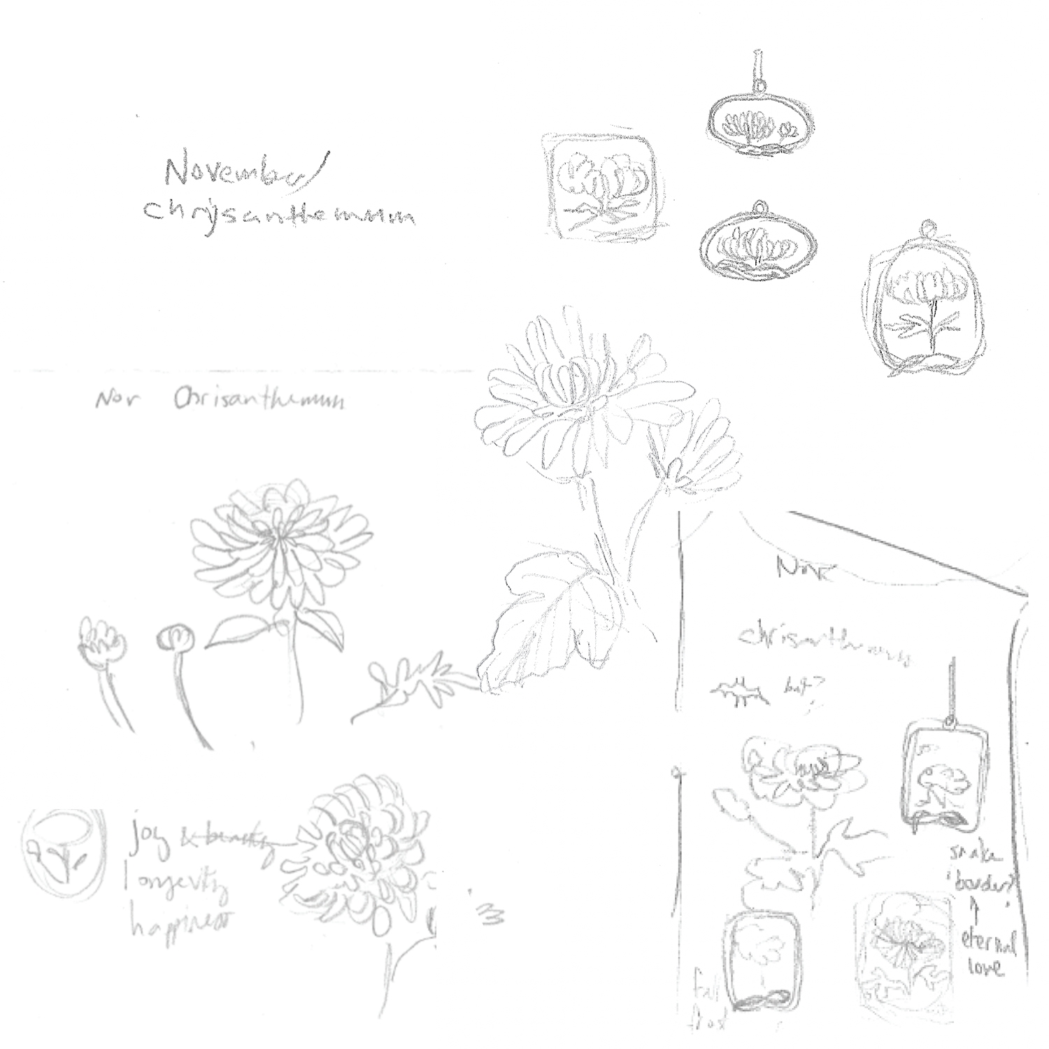 Chrysanthemum Poem Charm, November - Image 7