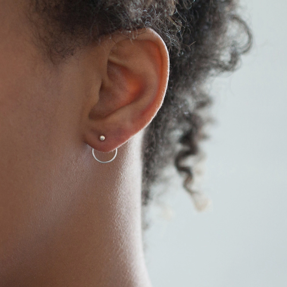 Alternative view of Ear Nut Earring, Silver (single)