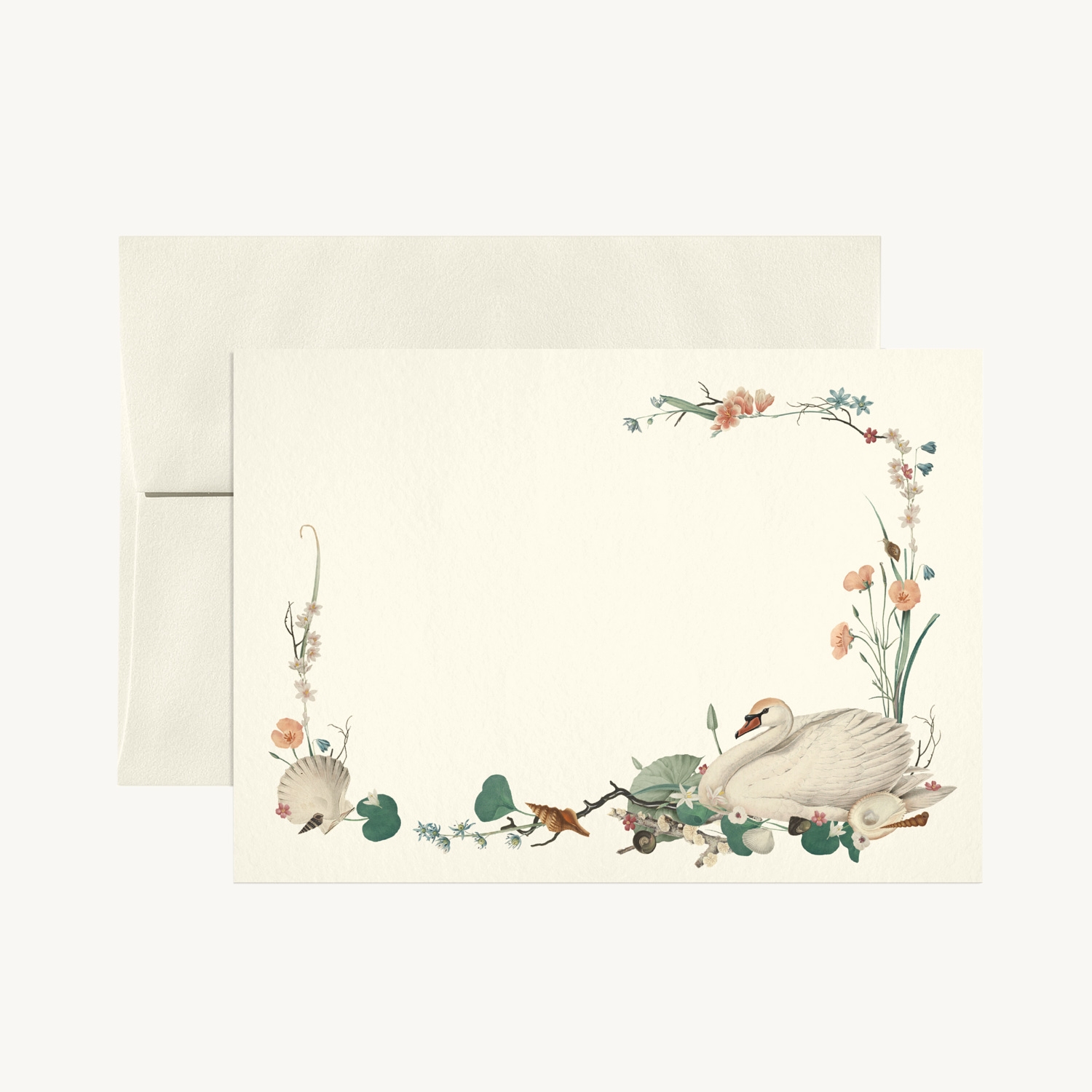 Swan and Seashells Stationery Set - Image 3