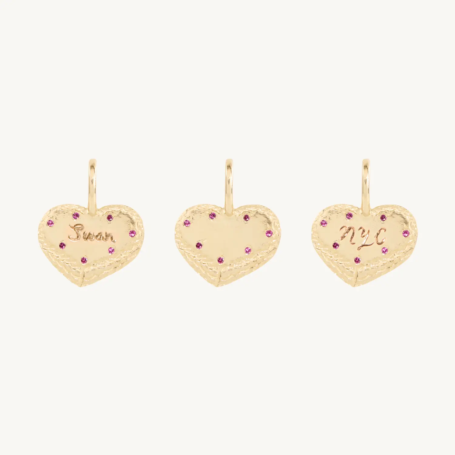 Personalized Heart Cake Charm