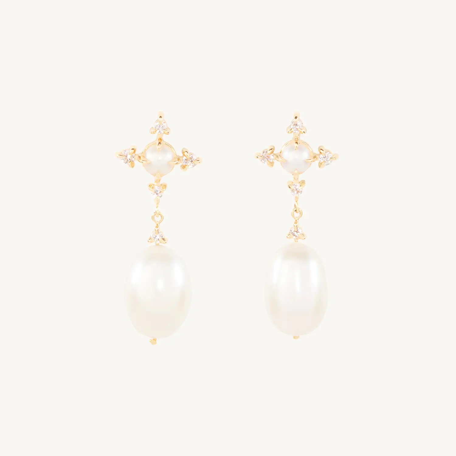 Pearl Moonflower Earrings (Pair)