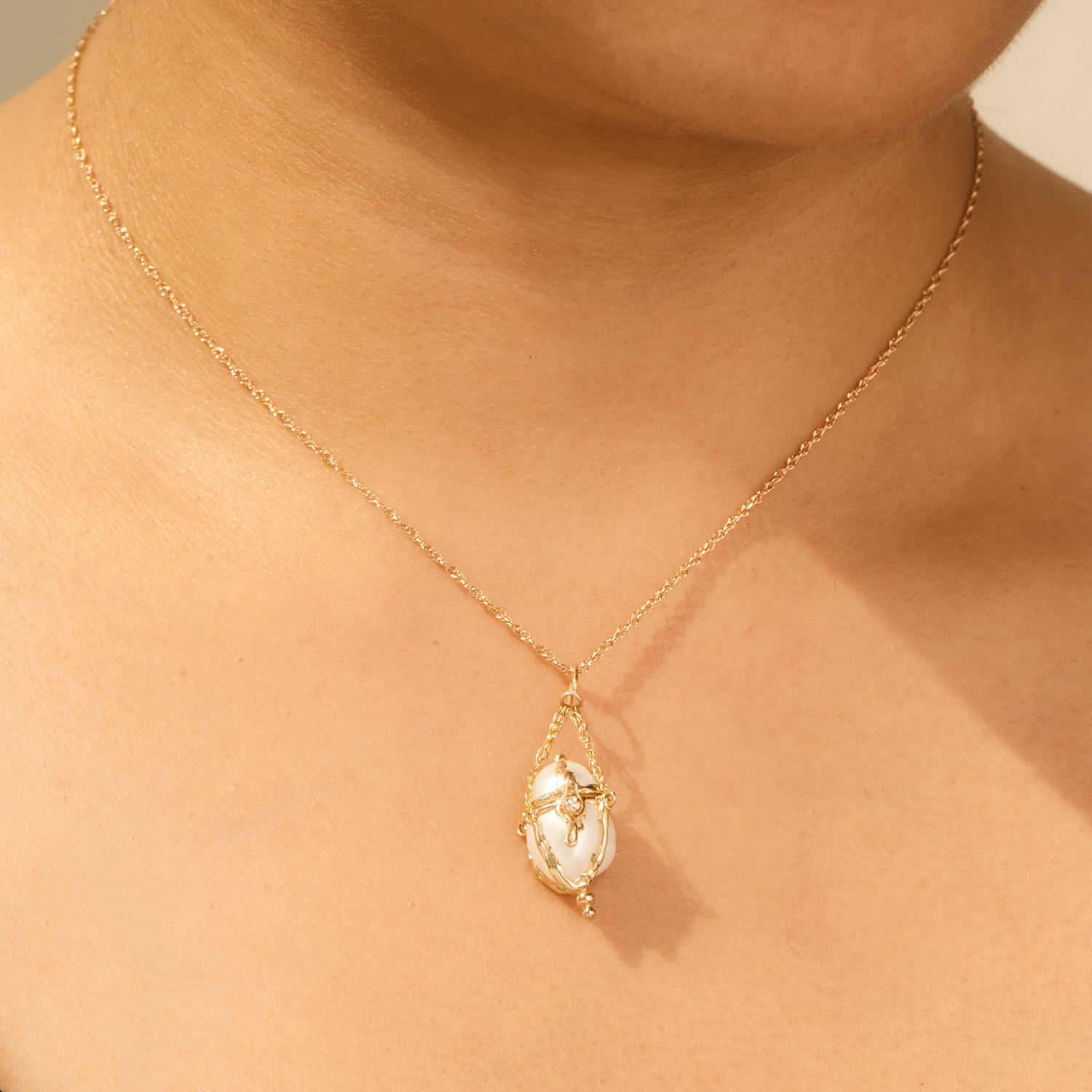 Pearl and Diamond Urn Pendant - Image 5
