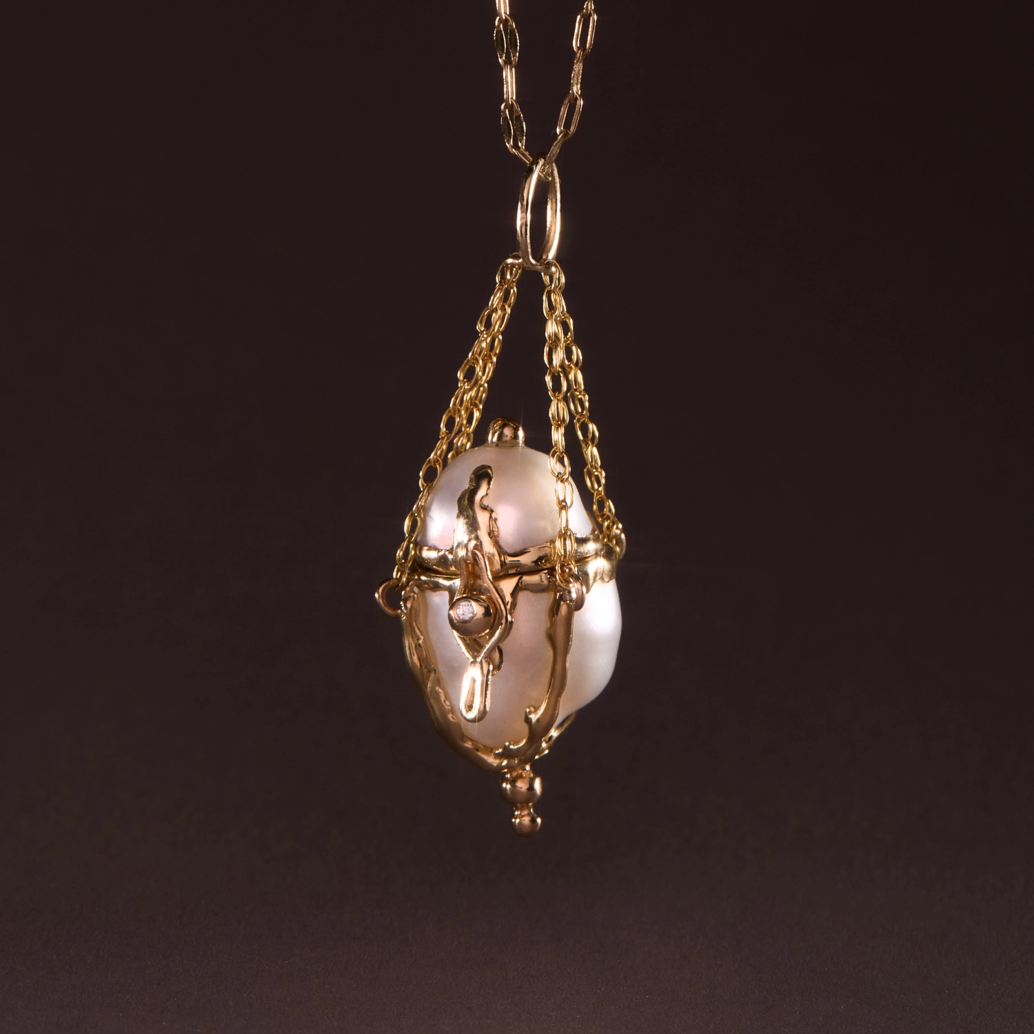 Pearl and Diamond Urn Pendant - Image 7