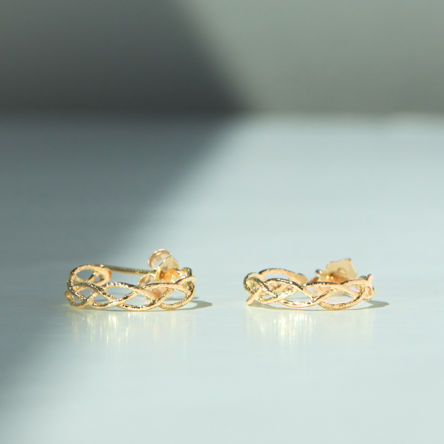 Large Braided Gold Hoop (single) - Image 6
