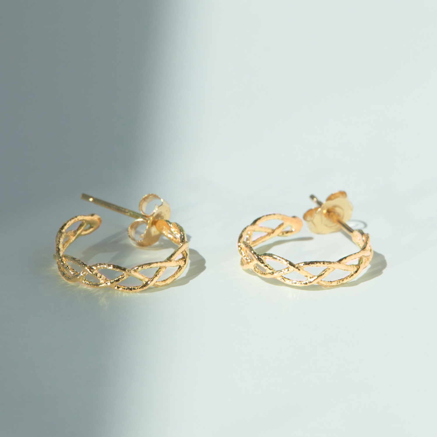 Large Braided Gold Hoop (single) - Image 7
