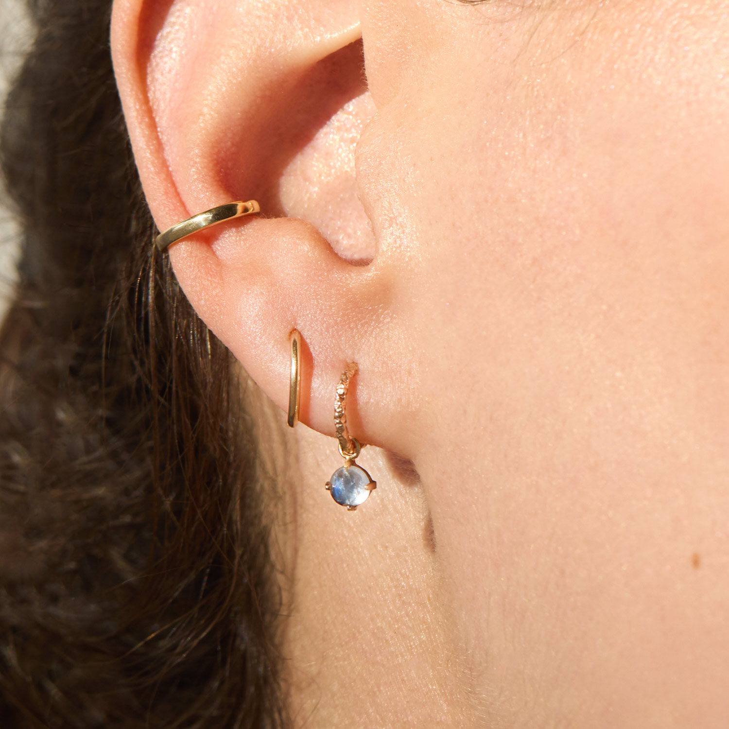 Alternative view of Moonstone Homespun Hoop (single)