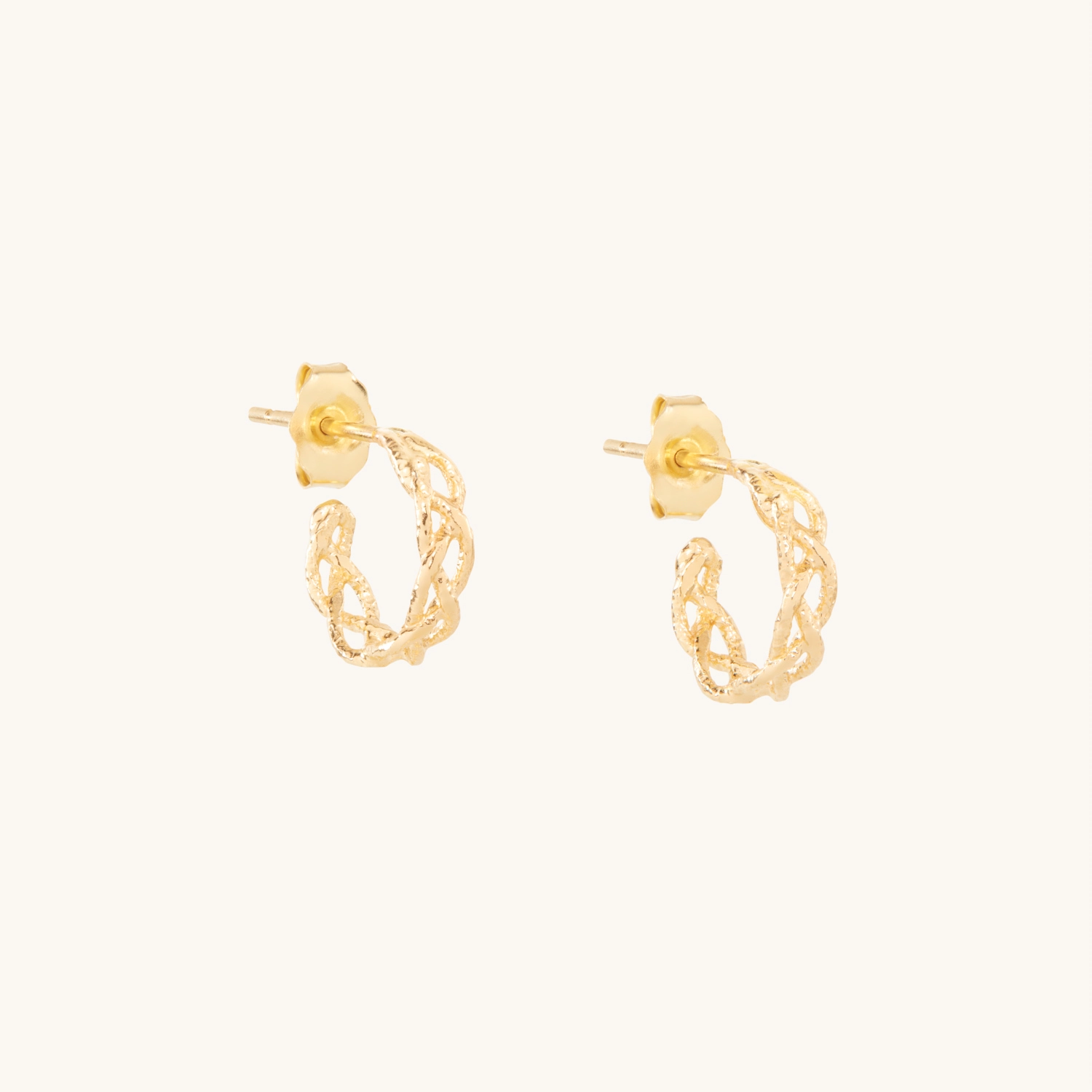 Small Braided Gold Hoop (single) - Image 7