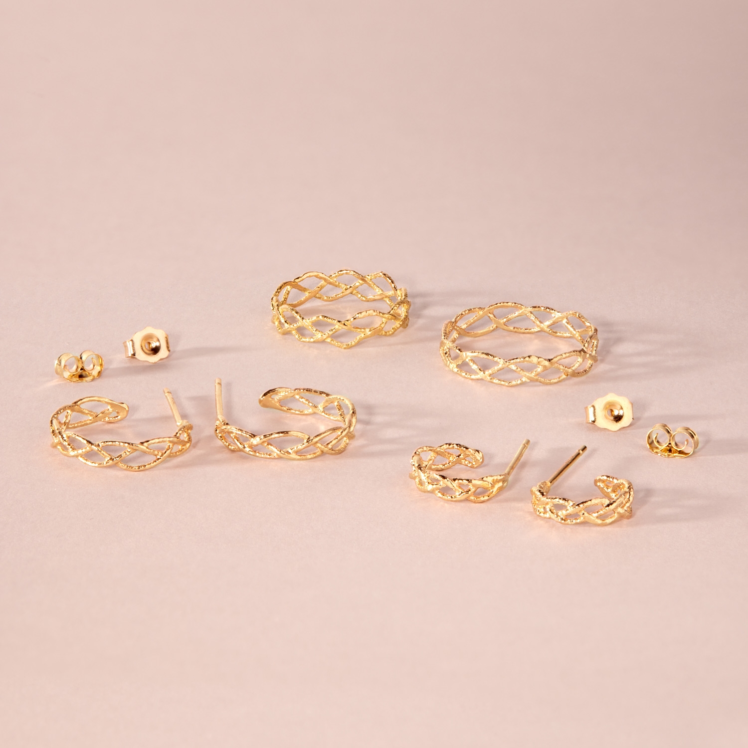 Large Braided Gold Hoop (single) - Image 8