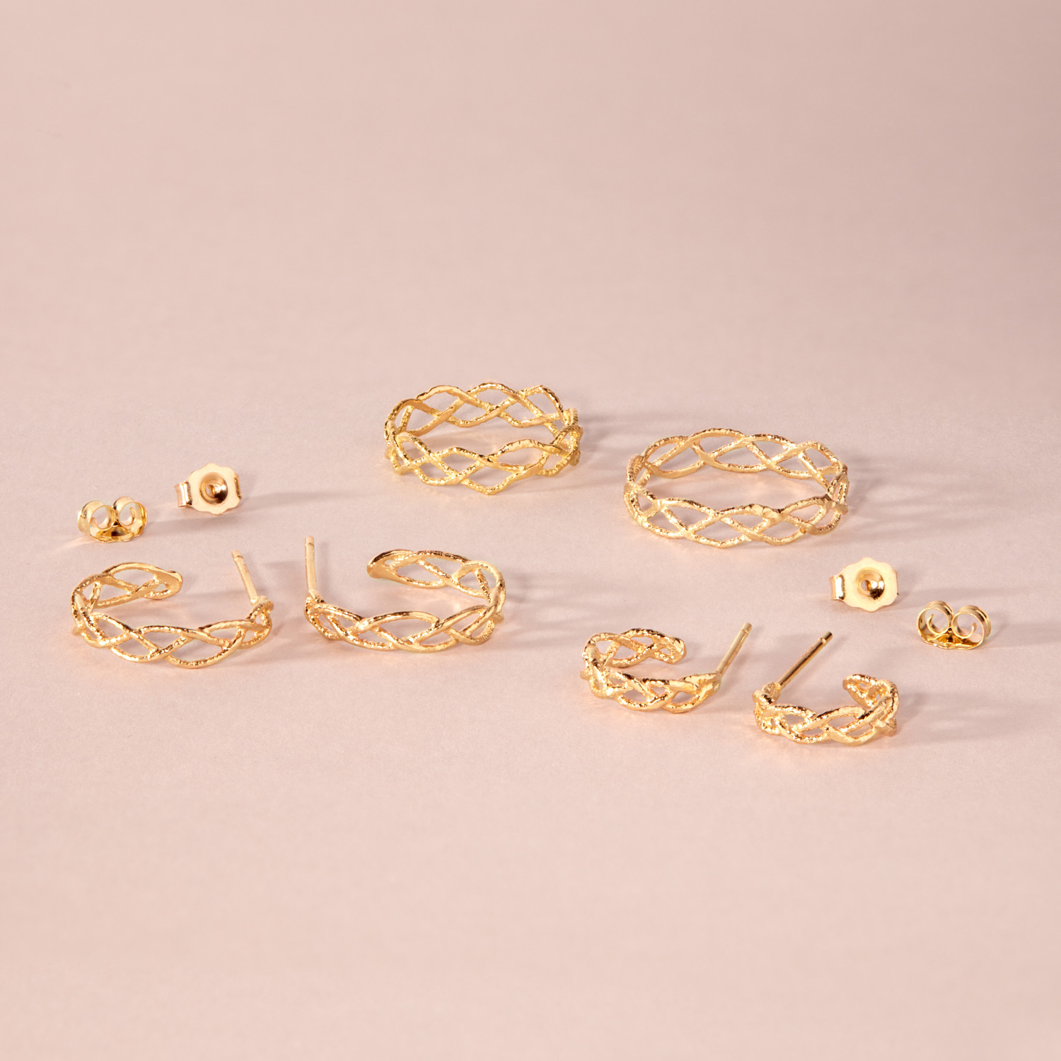 Small Braided Gold Hoop (single) - Image 6