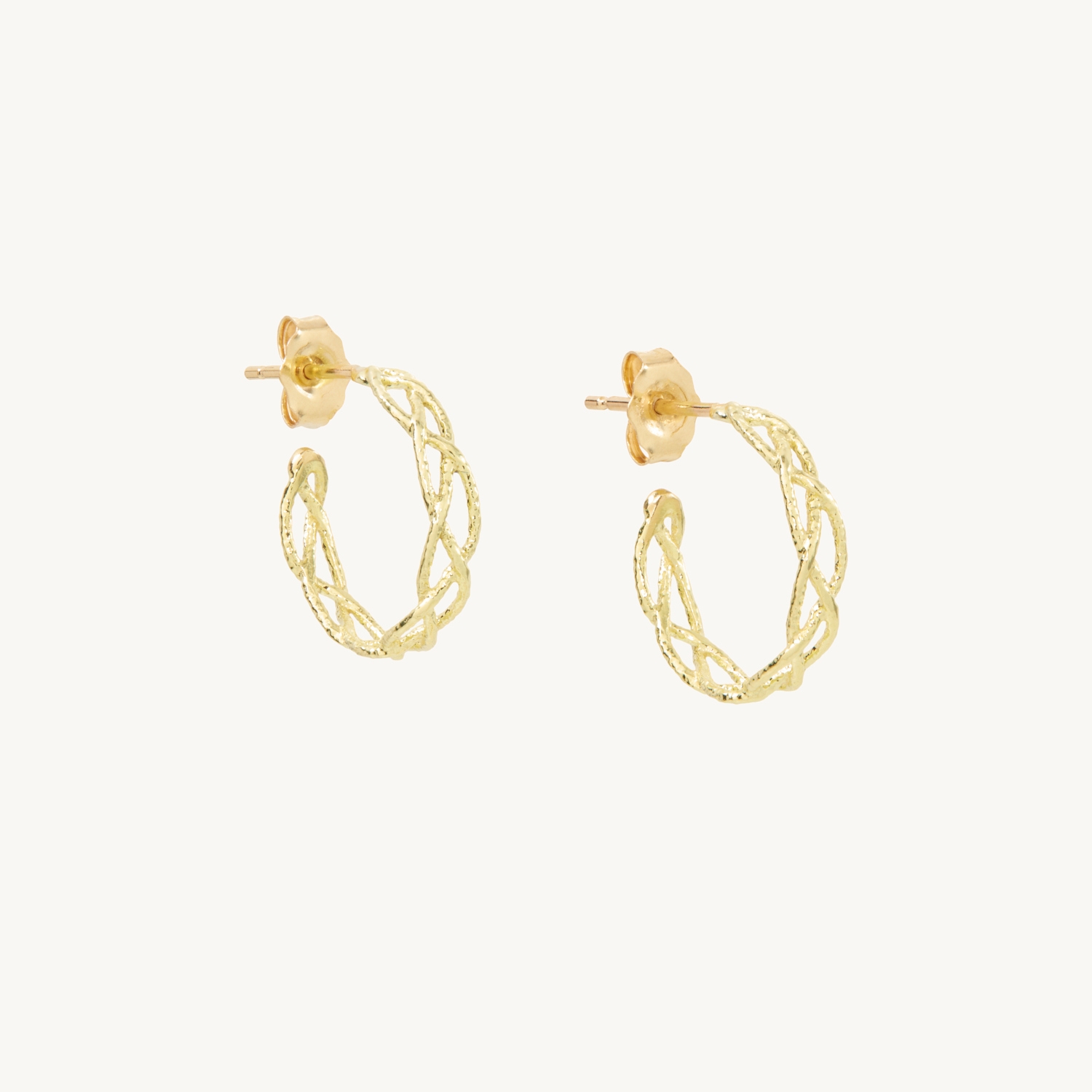 Large Braided Gold Hoop (single) - Image 9