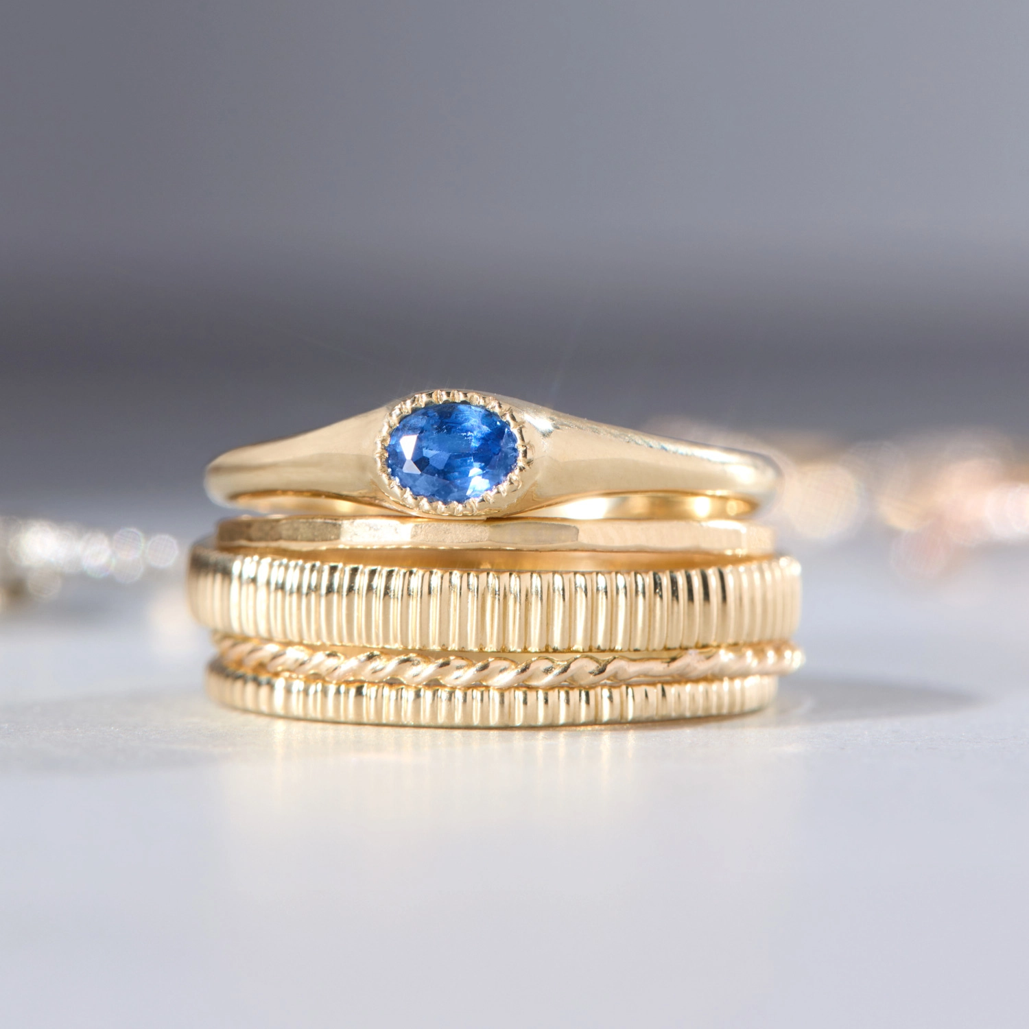 Galene Sapphire Signet Ring - Image 6