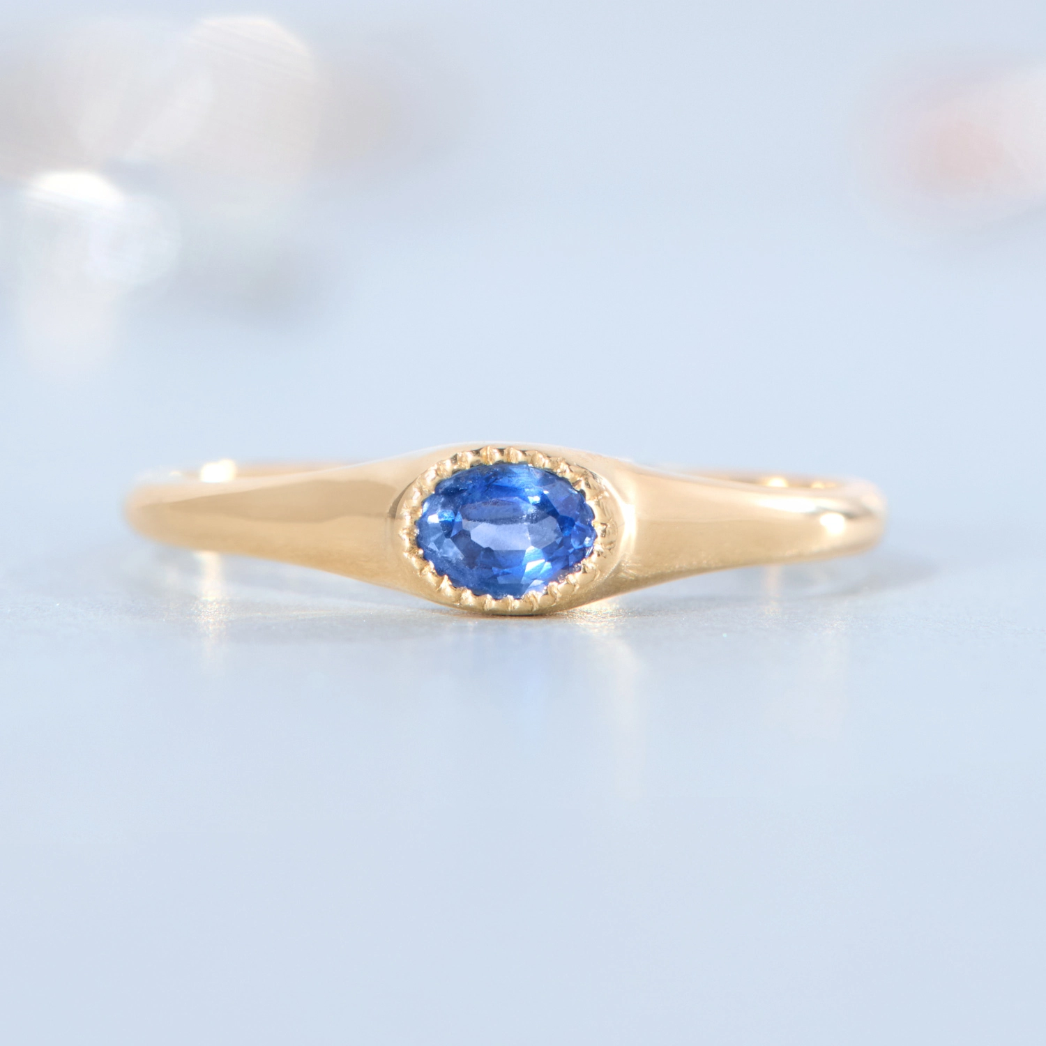 Galene Sapphire Signet Ring - Image 4