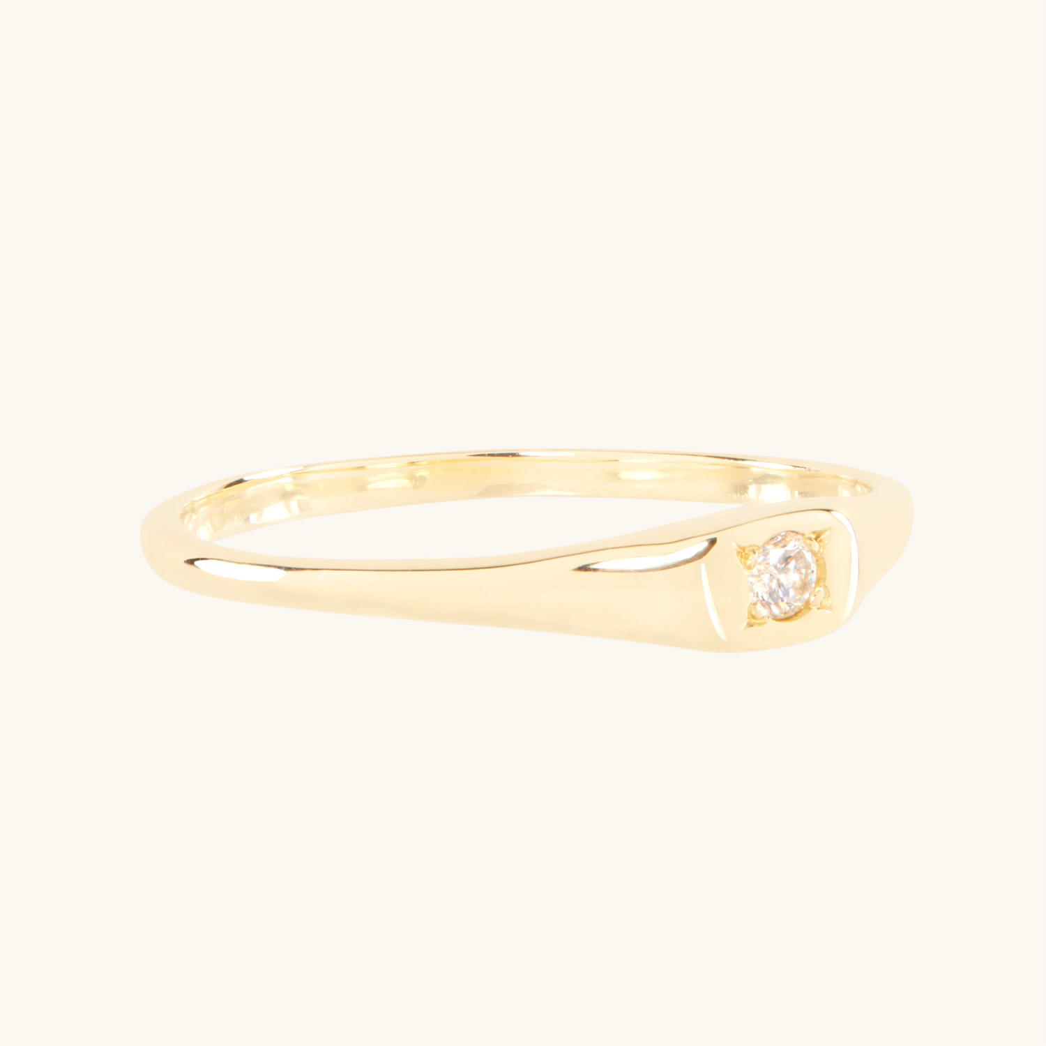Little Signet Ring with Diamond - Image 9