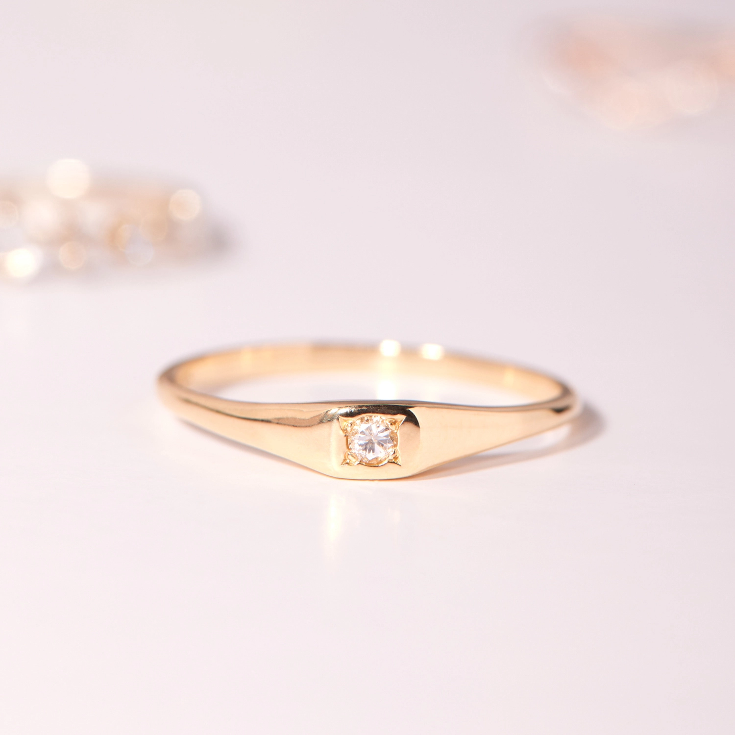 Little Signet Ring with Diamond - Image 6