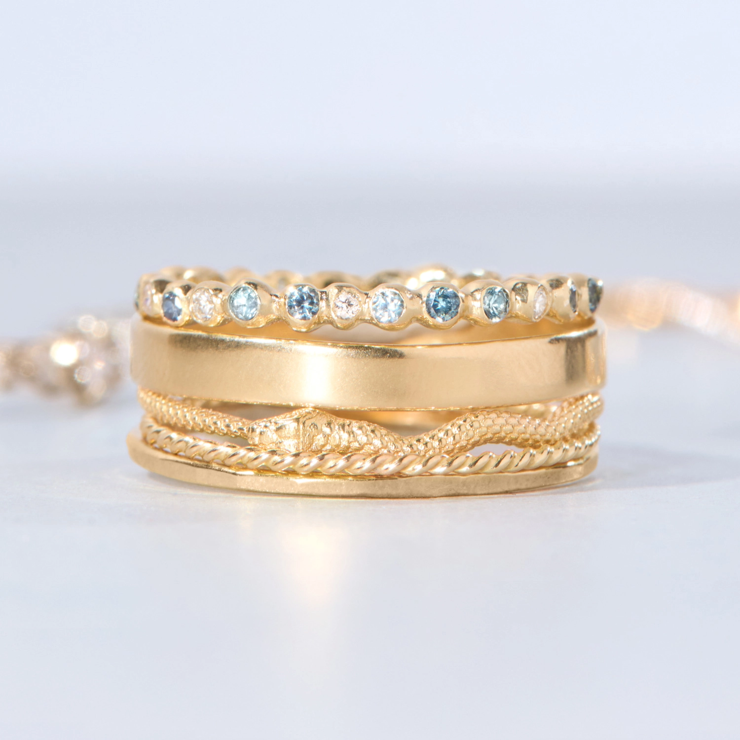 Ocean Light Sapphire & Diamond Ring - Image 6