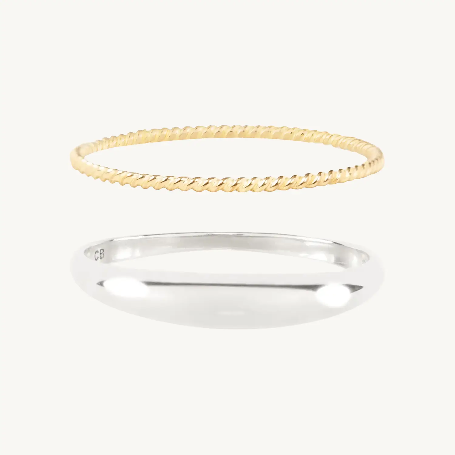 Twisted Coupe Ring Stacking Set