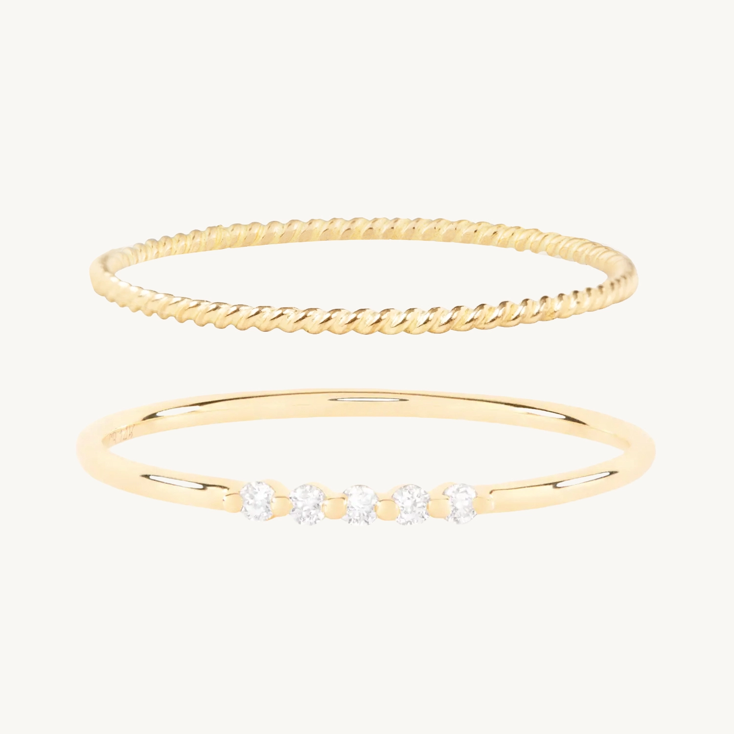 Twisted Comet Diamond Ring Set - Image 4