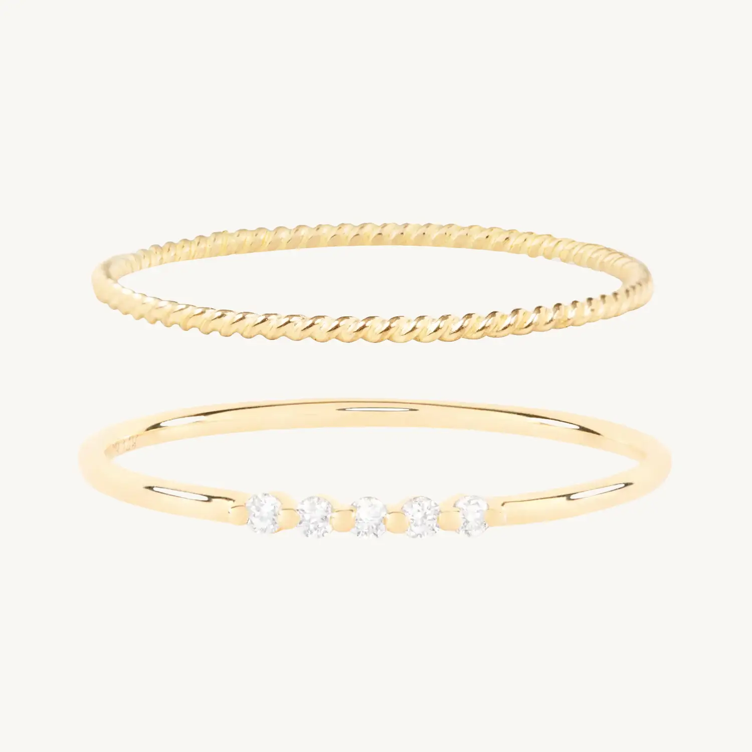 Twisted Comet Diamond Ring Set