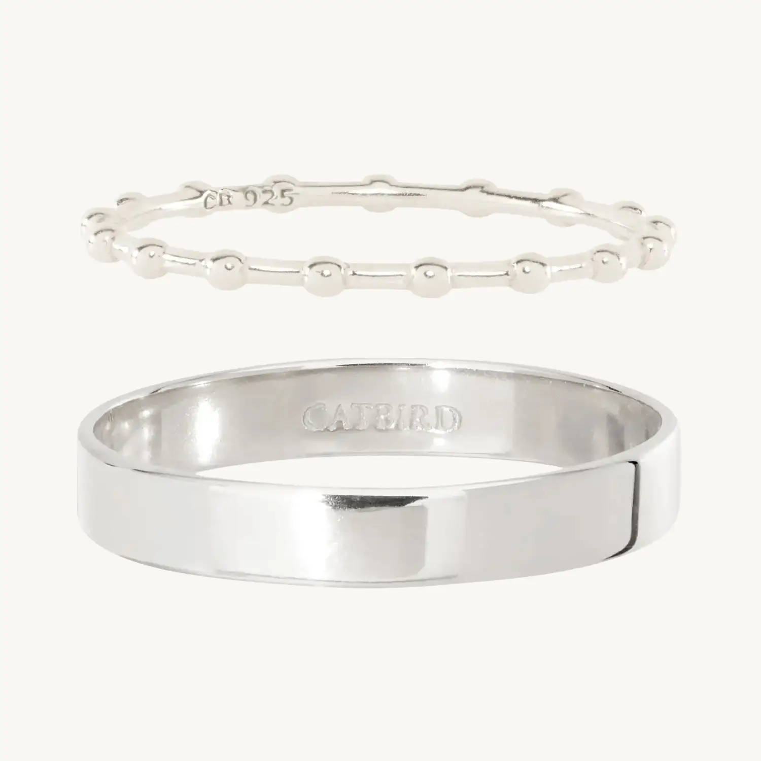 Poppy Tomboy Silver Ring Set