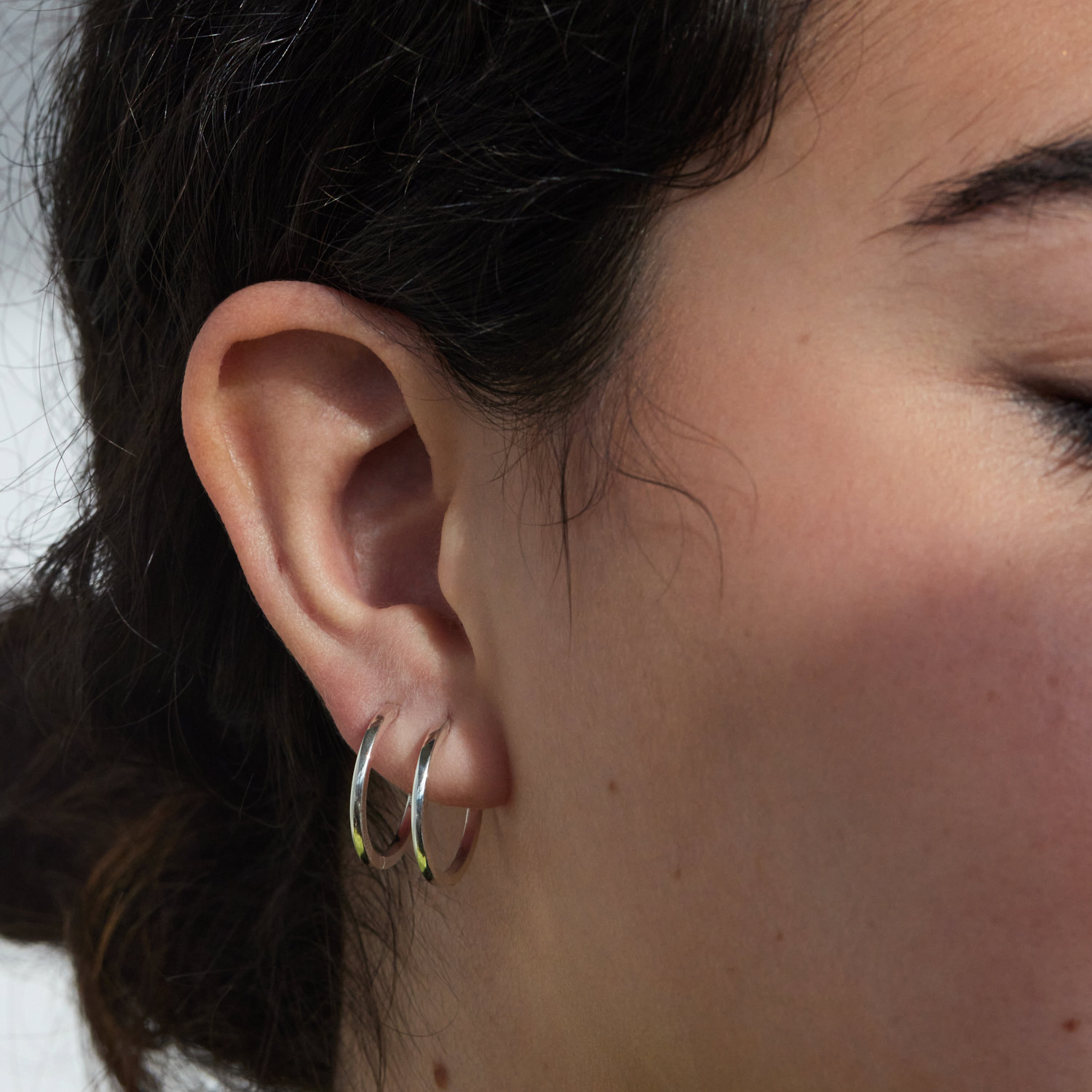 Classic Hoops, Silver (pair) - Image 4