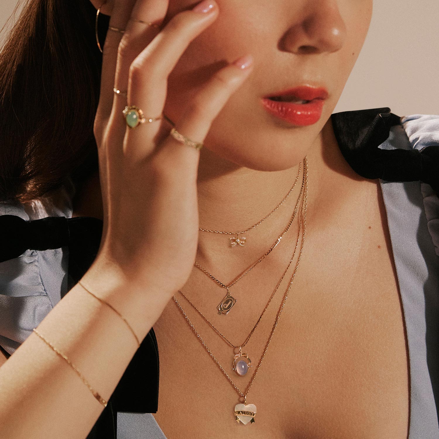 Lovesick Diamond Bow Silver Charm - Image 4