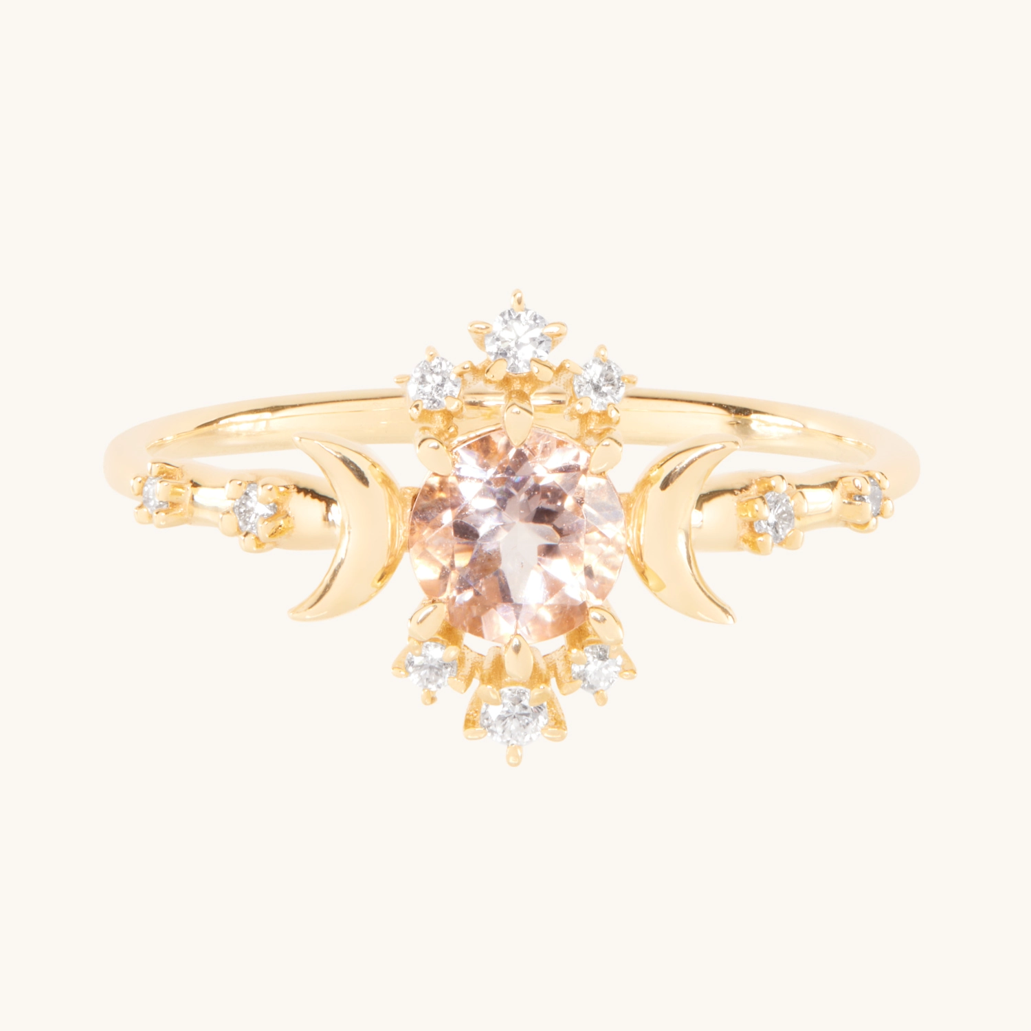 Wandering Star Morganite Ring with Diamonds - Image 8