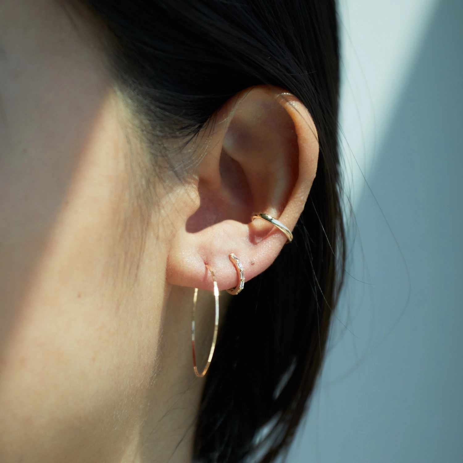 Diamond Baguette Hoop (single) - Image 8