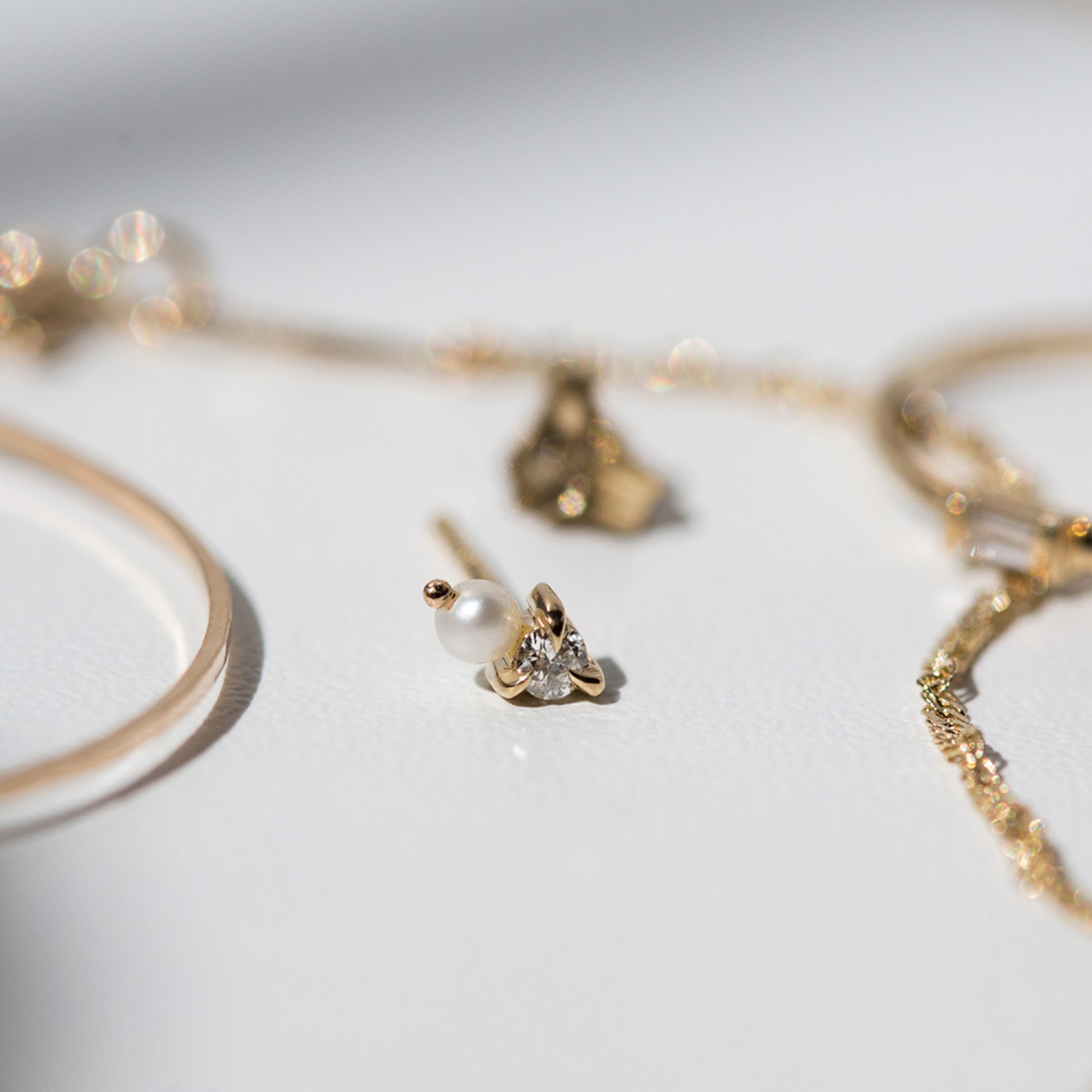 Dewdrop Stud, Yellow Gold (single) - Image 8