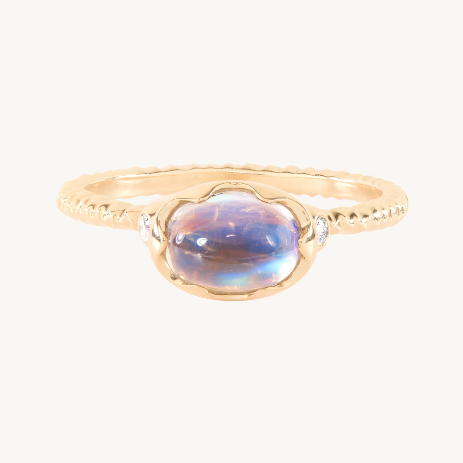 Rainbow Moonstone Wishing Well Ring
