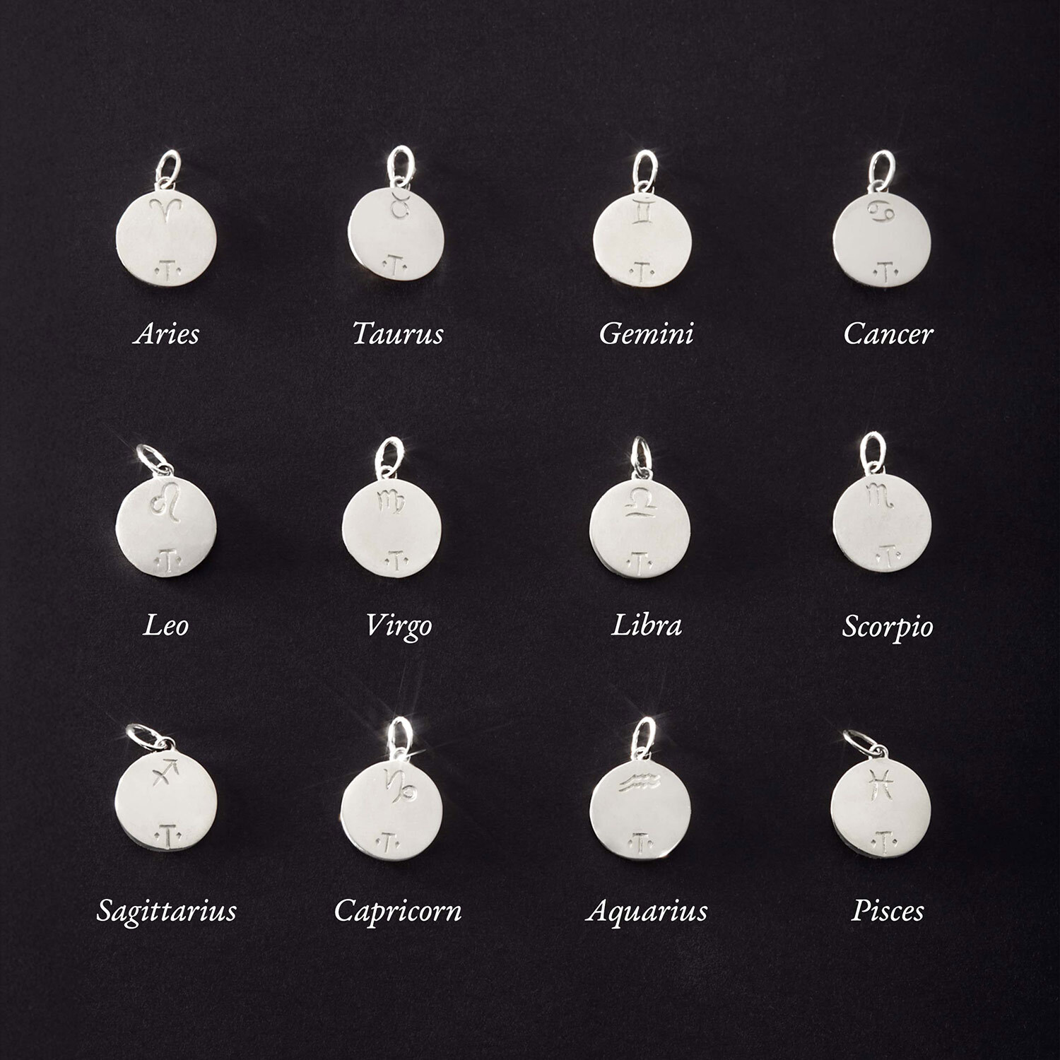 Mini Round Silver Zodiac Pendant - Image 7