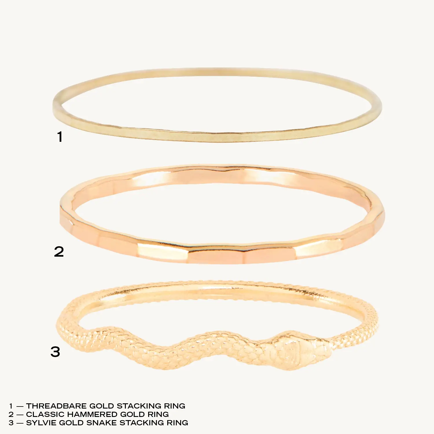 Snake Stacking Ring Set