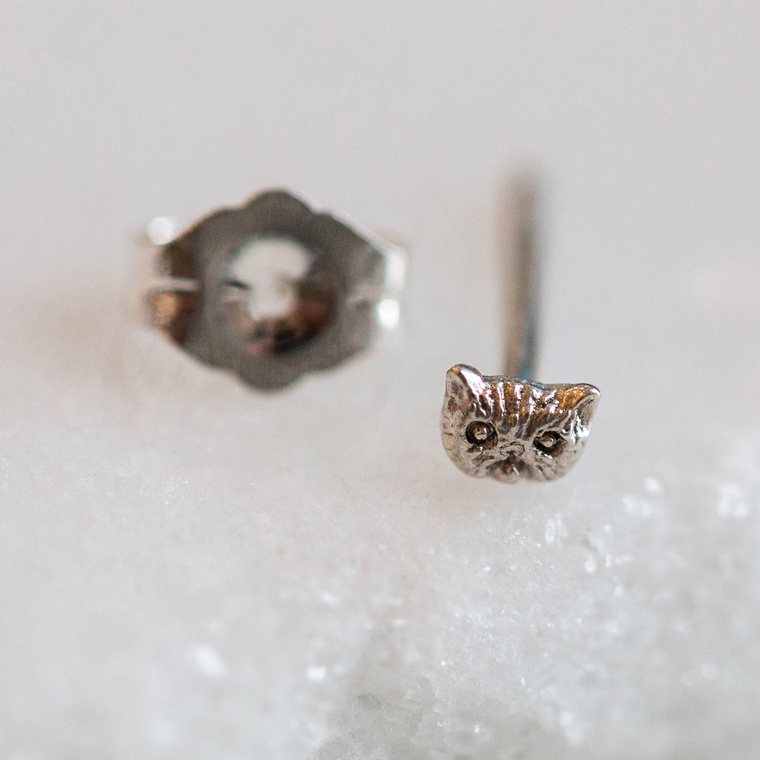 Itty Bitty Kitty Stud, Silver (single) - Image 3
