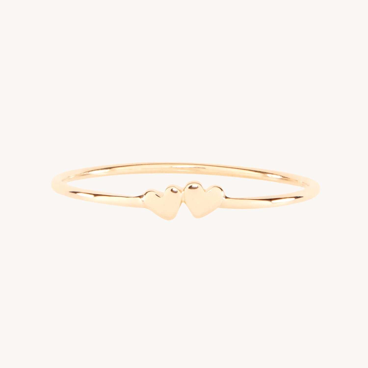 Twin Hearts Gold Stacking Ring - Image 12