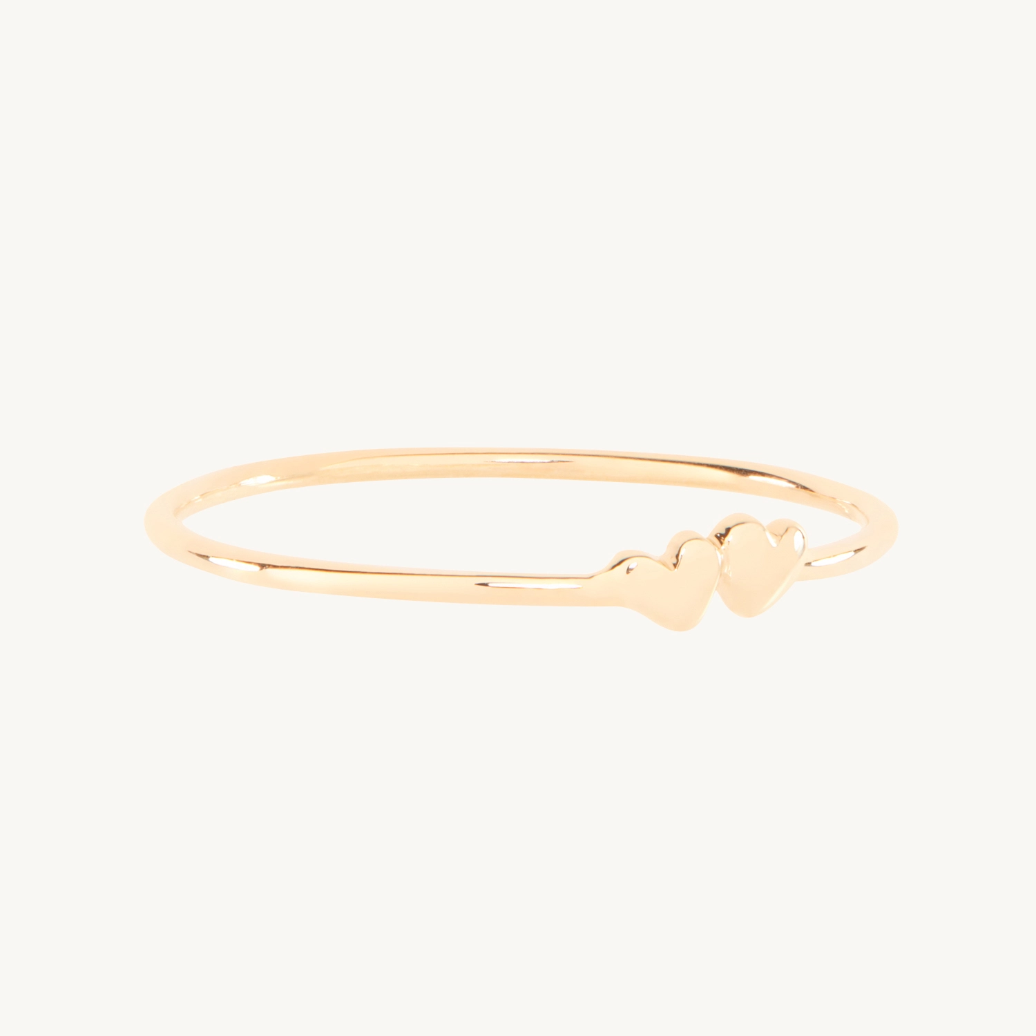 Twin Hearts Gold Stacking Ring - Image 14