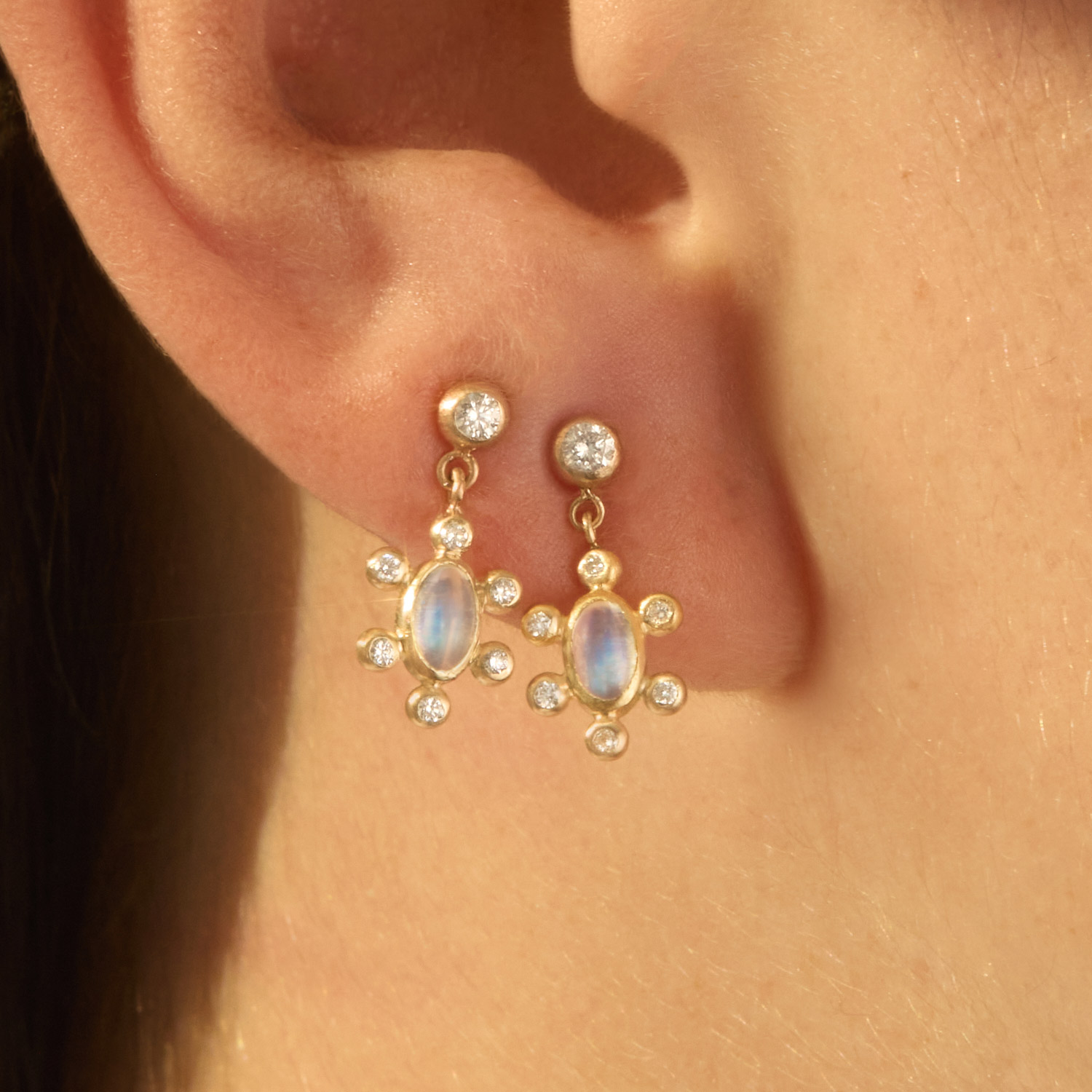 Piccola Stella Moonstone Earrings (pair) - Image 3