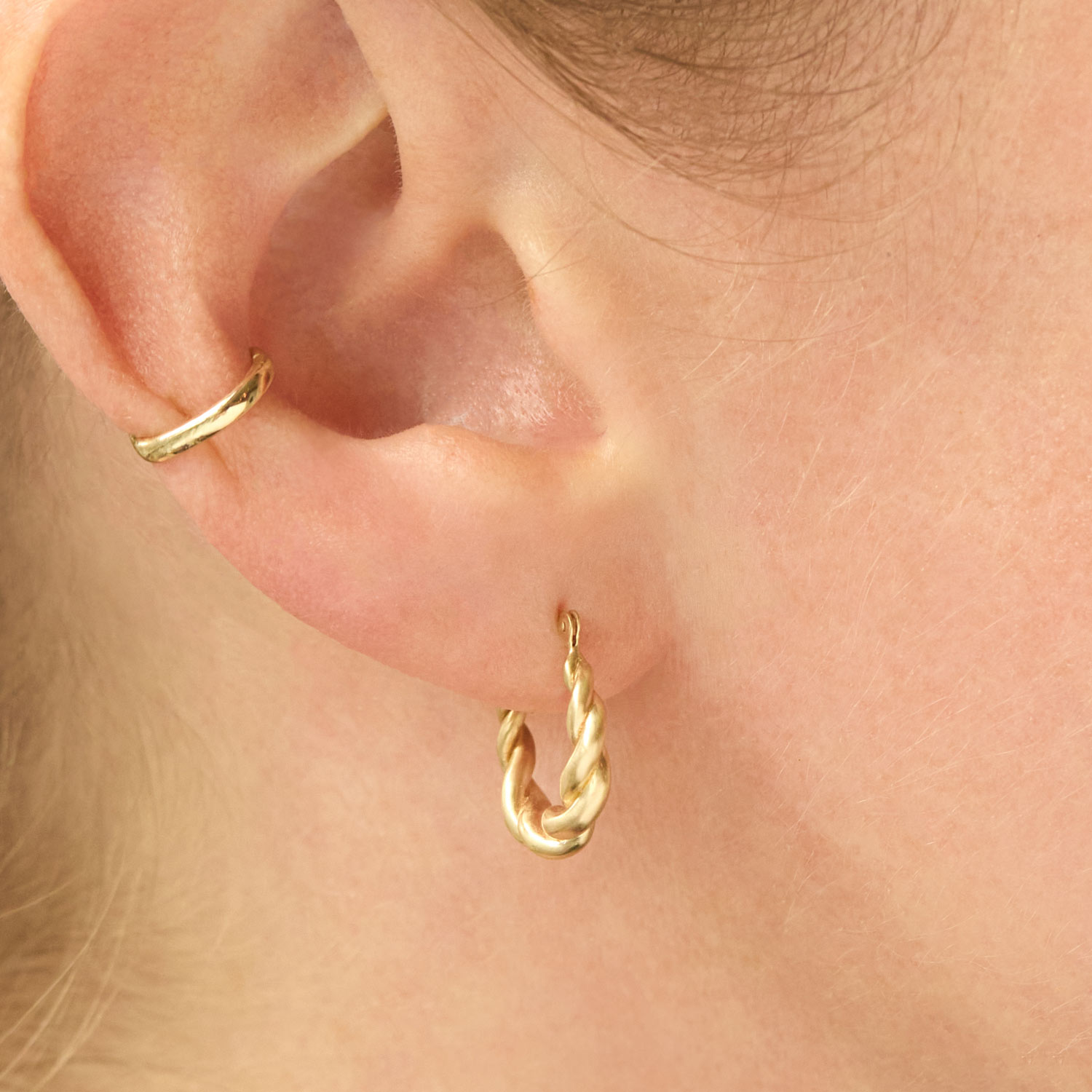 Alternative view of Small Cornetto Hoops (pair)