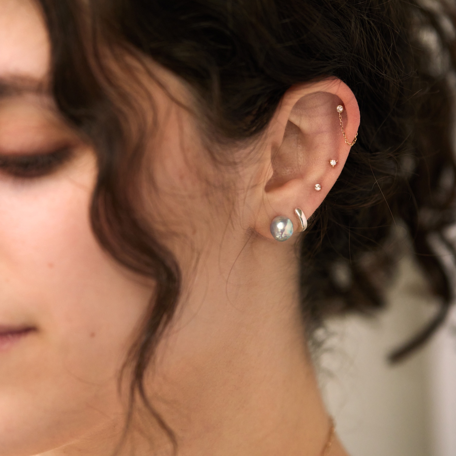 Baroque Pearl Stud (single) - Image 5