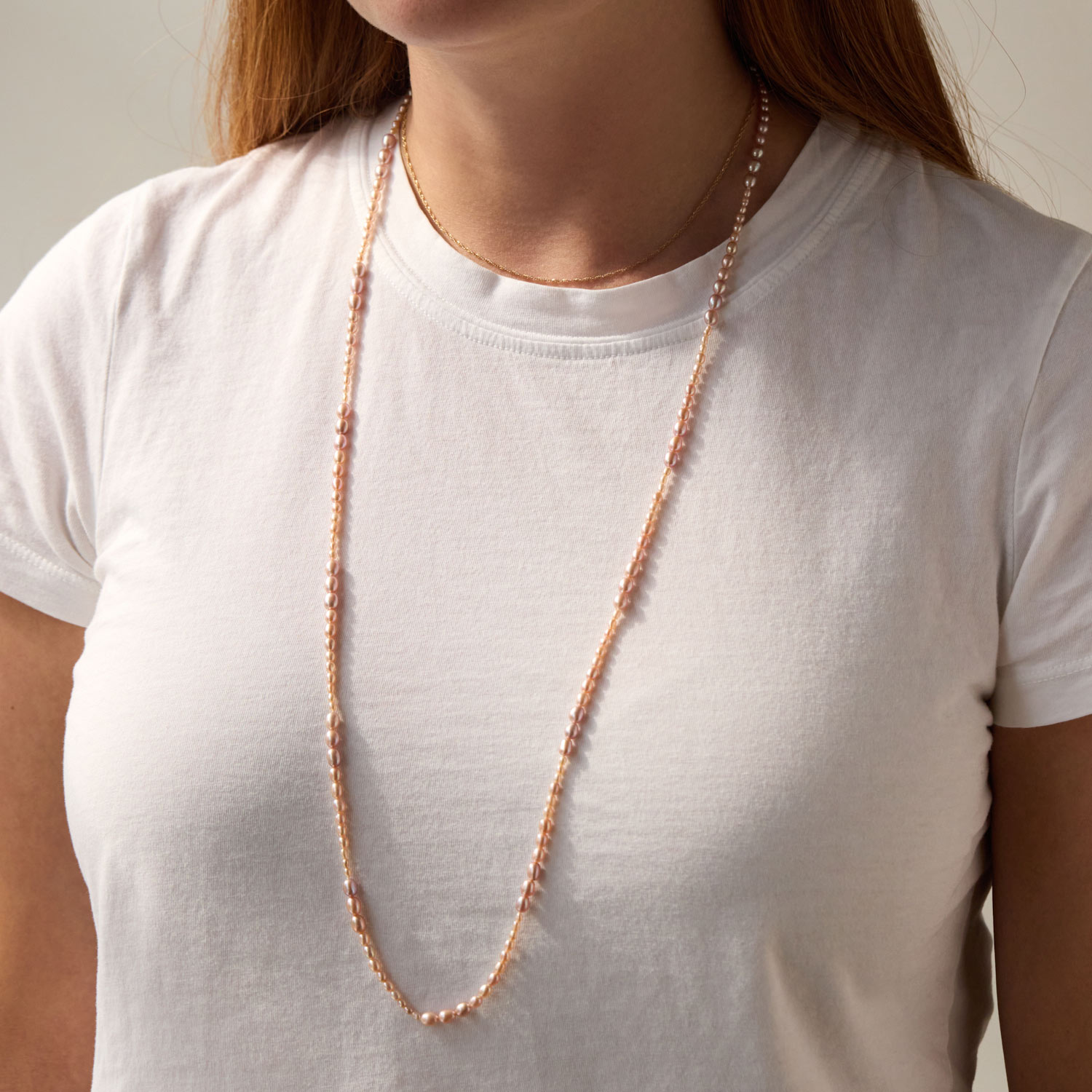 Pink Pearl Dario Opera Necklace - Image 4