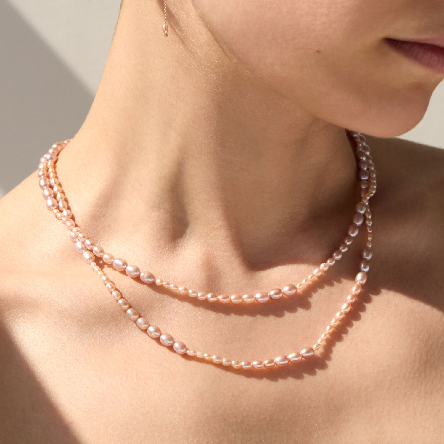 Pink Pearl Dario Opera Necklace - Image 3