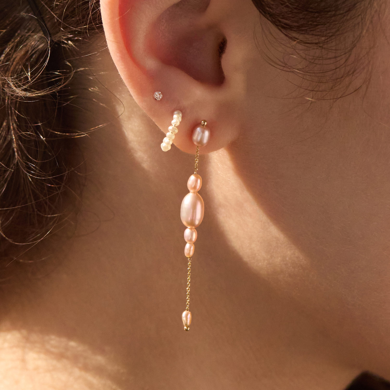 Pink Pearl Palazzo Earrings (pair) - Image 3