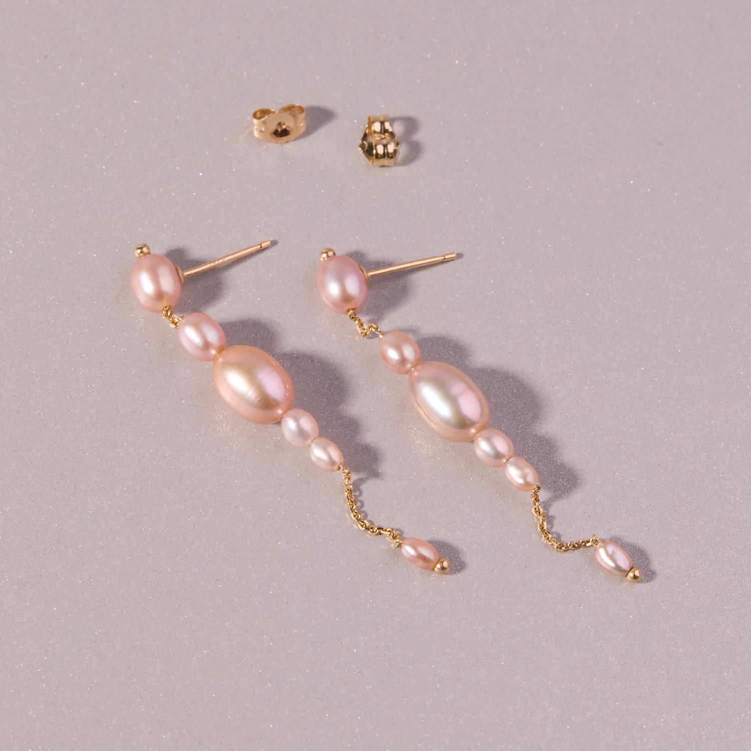 Pink Pearl Palazzo Earrings (pair) - Image 4