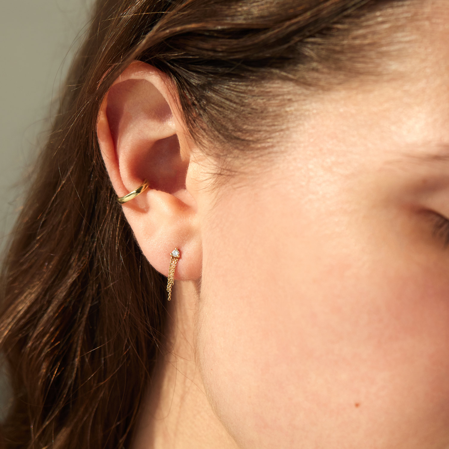 Alternative view of Mist Earring, Diamond (single)
