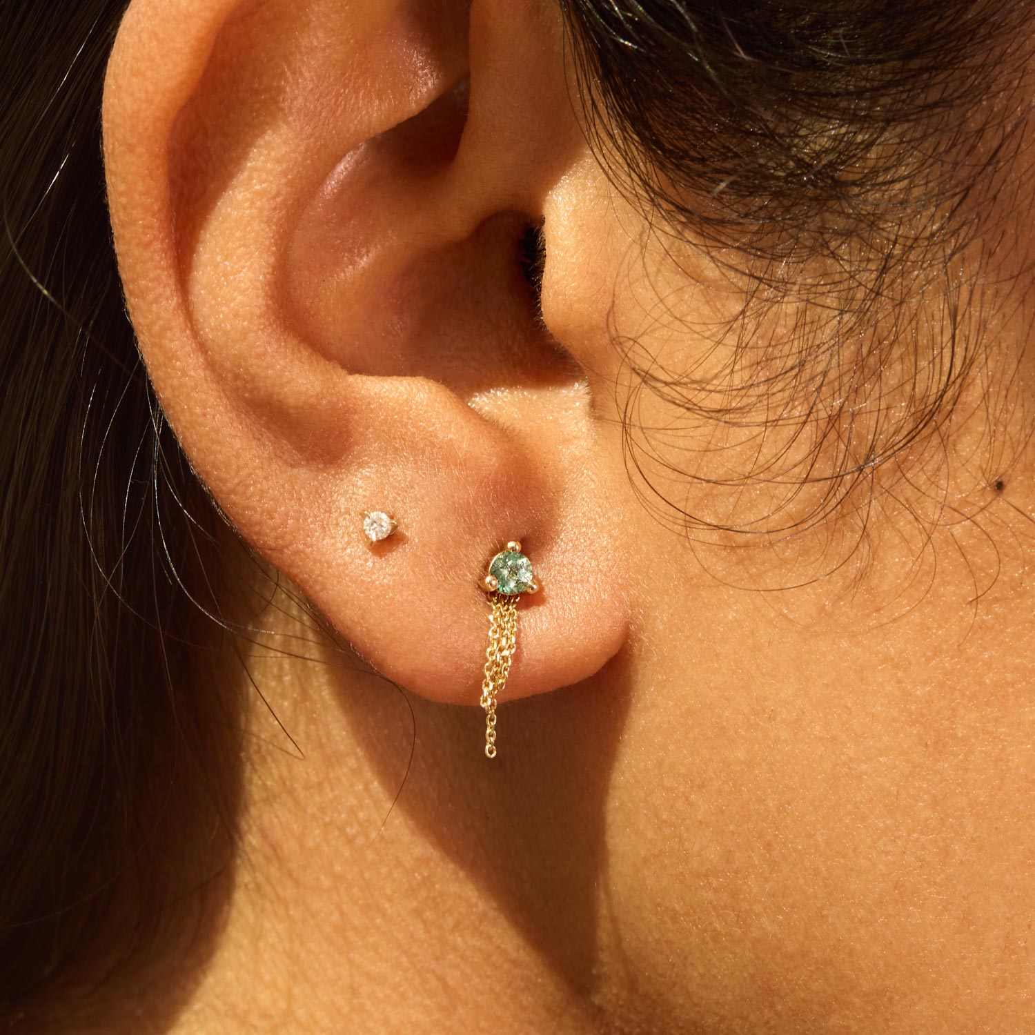 Alternative view of Tourmaline Mist Earring (single)
