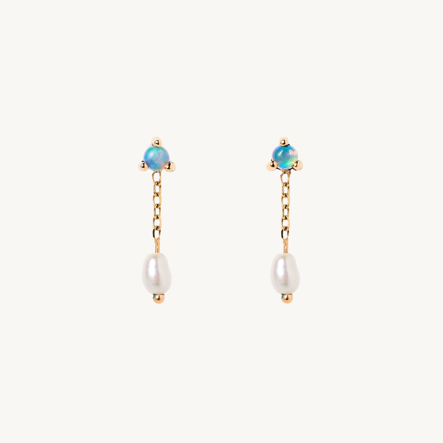 Large Opal & Pearl Shower Earring (single)