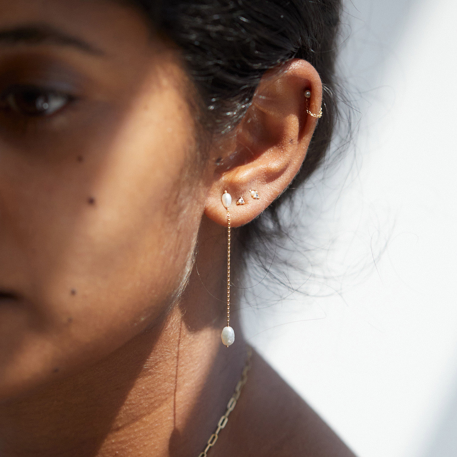 Long Pearl Shower Earring (single) - Image 3
